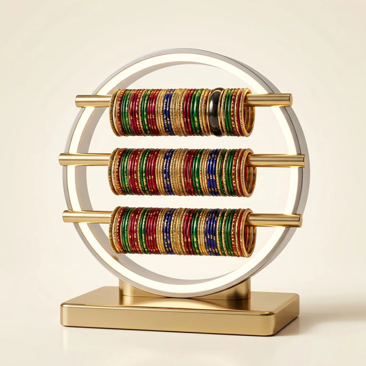 Decorative Circle Wooden Bangle Storage & Display Stand for Women’s Jewelry Collection